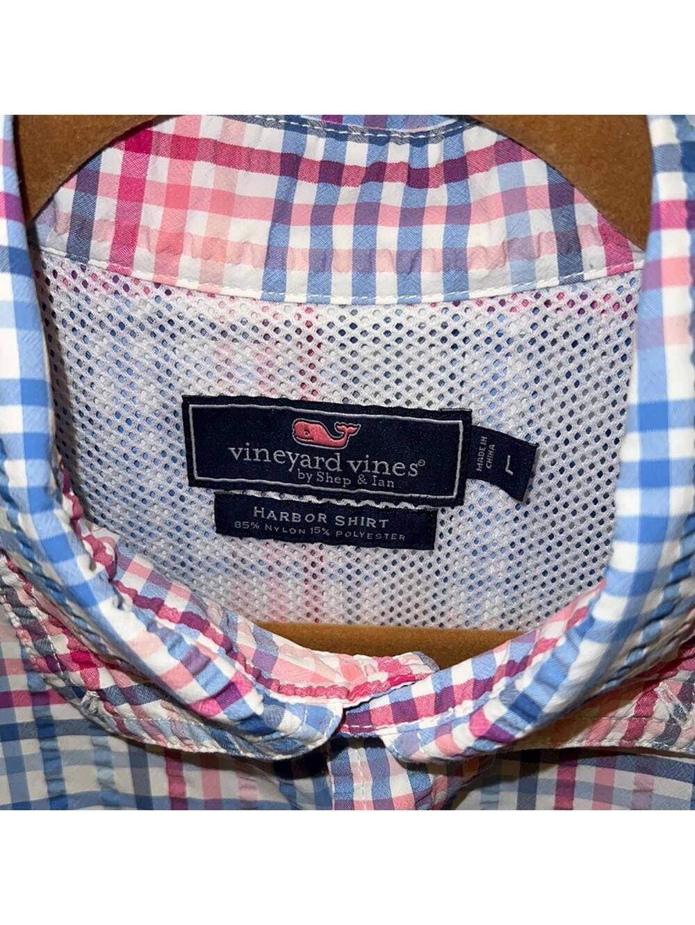 Vineyard Vines seersucker harbor shirt w vented back L - Picture 4 of 12